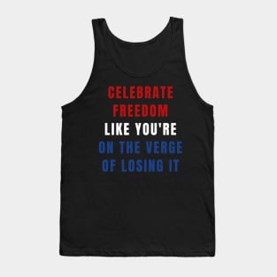 Celebrate Freedom American 4th of July Women's Rights Tank Top